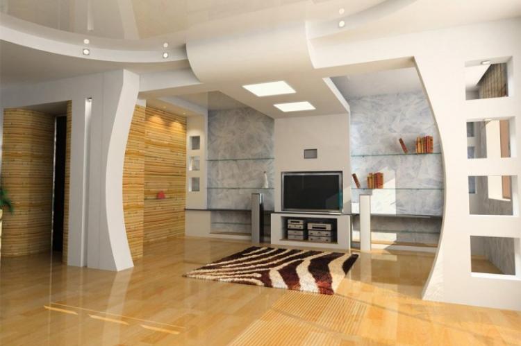 Арки из гипсокартона в гостиной