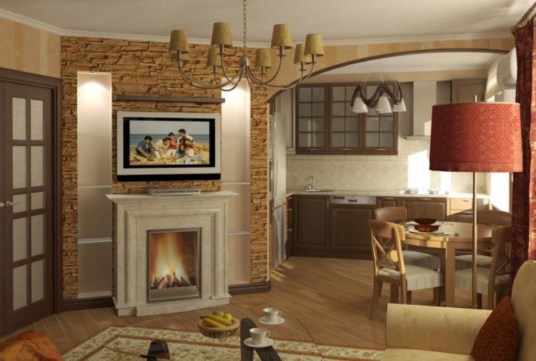 Арки из гипсокартона в гостиной