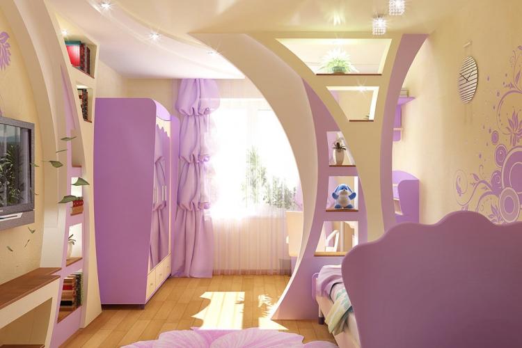 Арки из гипсокартона в детской комнате