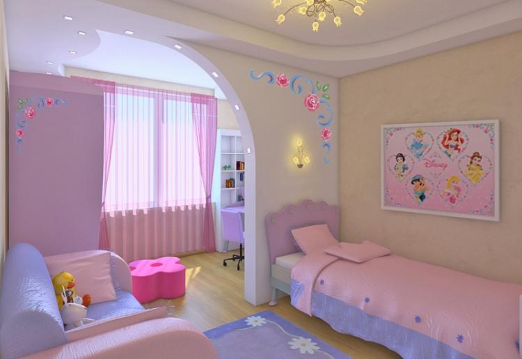 Арки из гипсокартона в детской комнате
