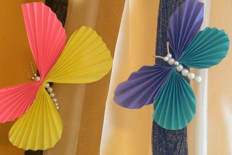 Бабочки из гофрированной бумаги - Бабочки на стену своими руками