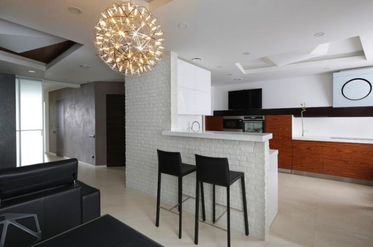 Барные стойки в интерьере кухни - фото