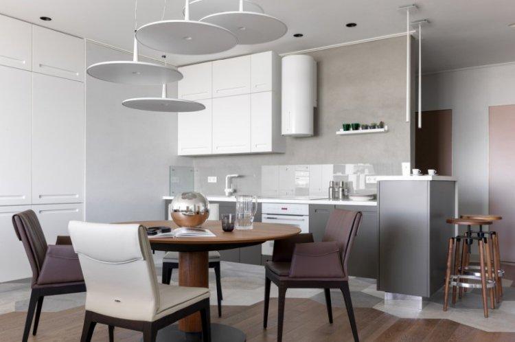 Серо-белая кухня - Дизайн интерьера