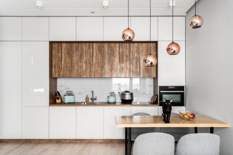 Современная белая кухня - дизайн интерьера фото