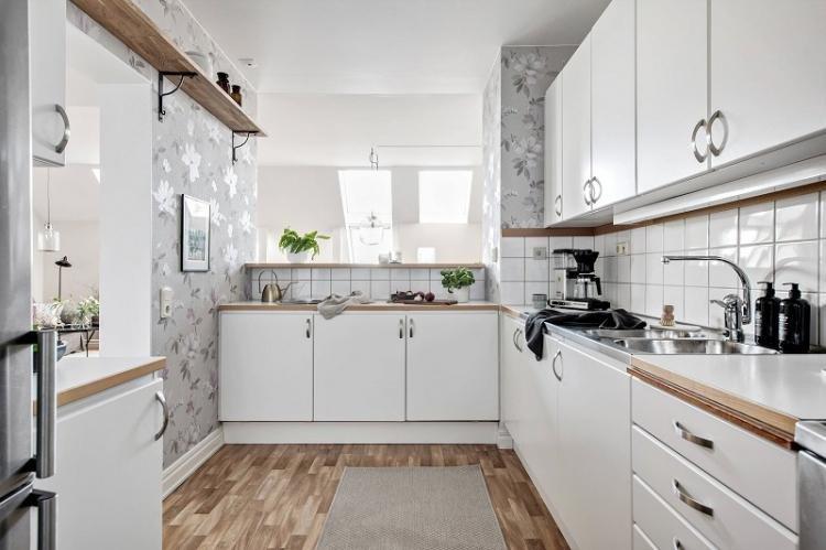 Обои для белой кухни - дизайн интерьера фото