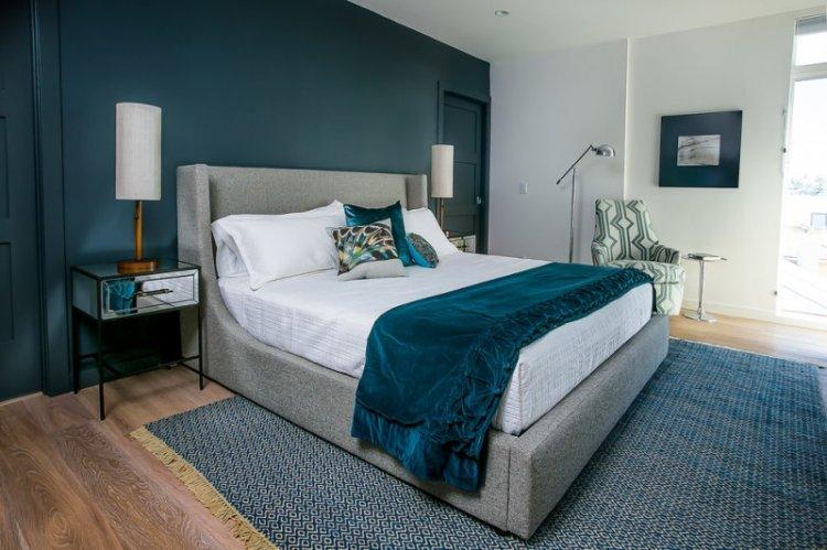 Спальня в бирюзовом цвете – дизайн интерьера фото