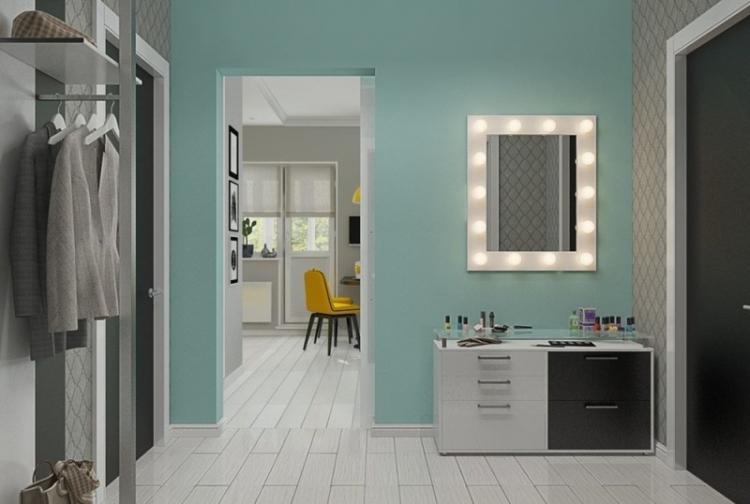 Бирюзовый цвет в интерьере прихожей