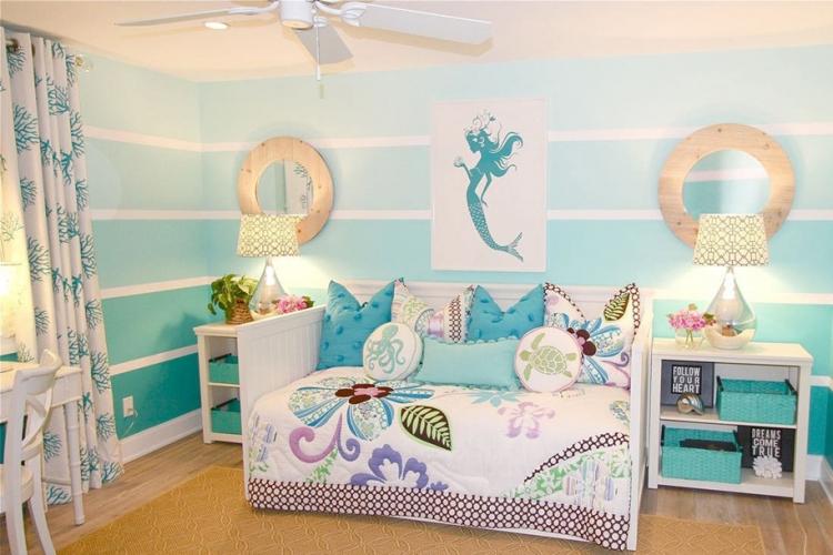 Бирюзовый цвет в интерьере детской комнаты
