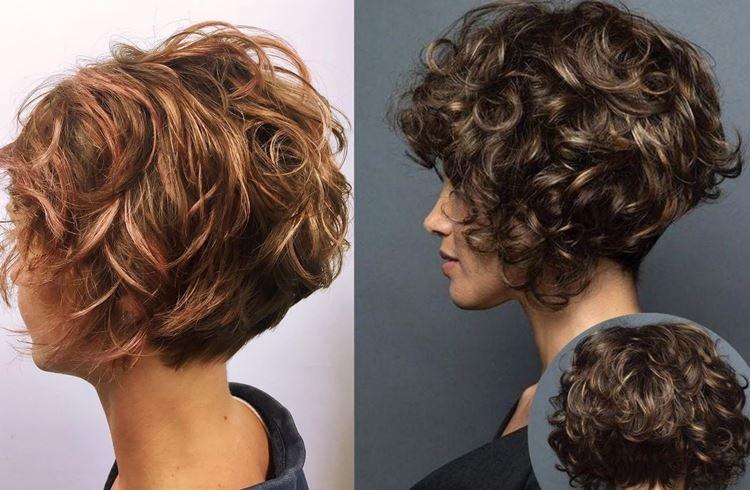 Боб каре на короткие волнистые волосы