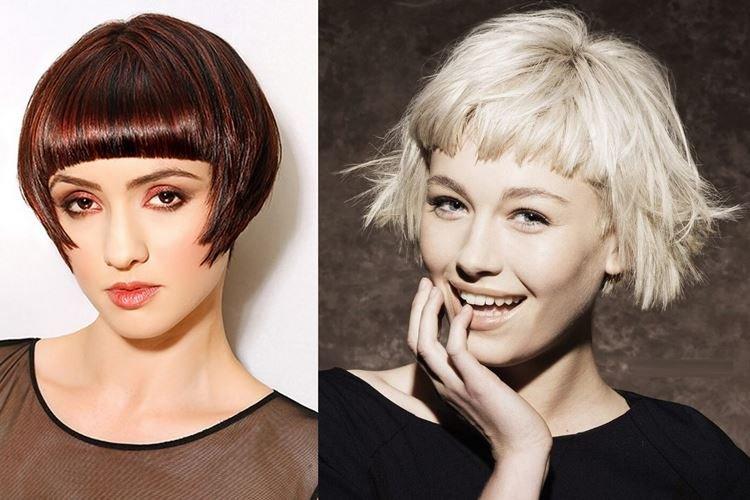 Боб каре на короткие волосы с короткой челкой
