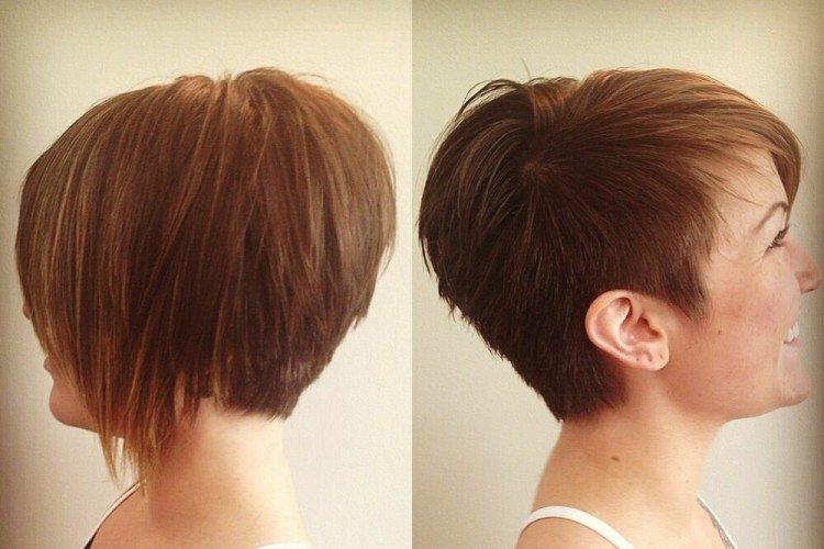 Асимметричное боб каре на короткие волосы