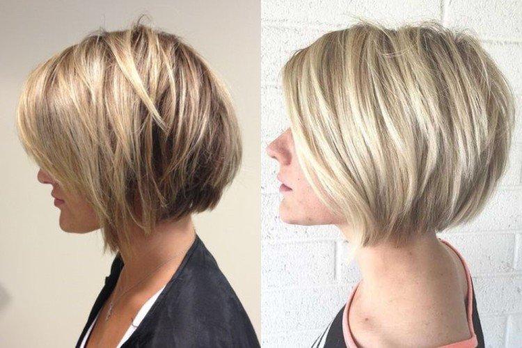 Боб-каре без челки на средние волосы