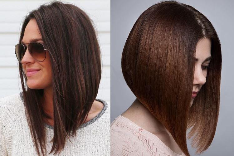 Удлиненное боб каре на прямые волосы