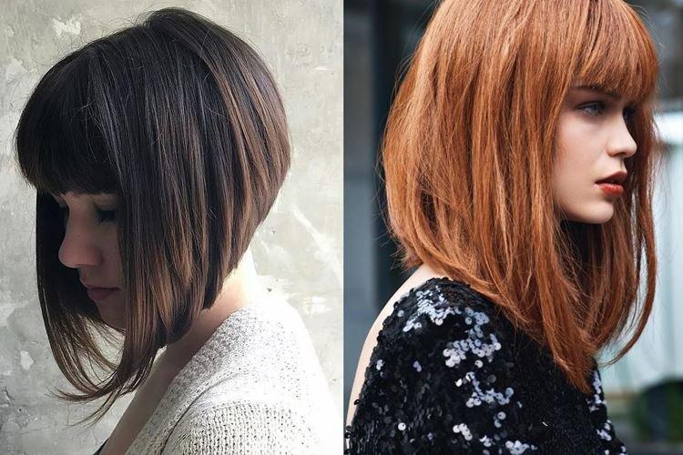 Удлиненное боб каре с прямой челкой