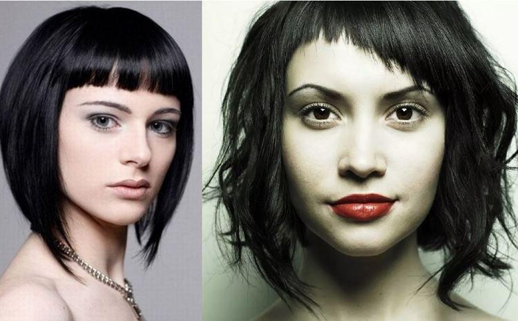 Удлиненное боб каре с короткой челкой