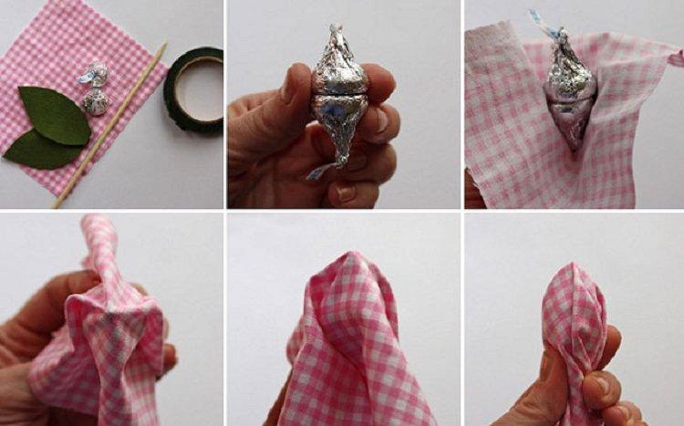 Тюльпаны - букеты из конфет своими руками