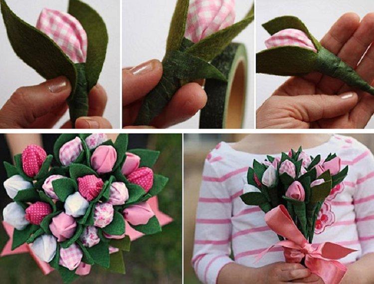 Тюльпаны - букеты из конфет своими руками