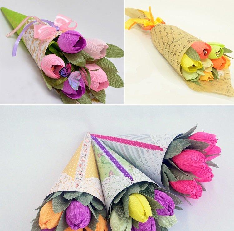 Красивые тюльпаны - букеты из конфет своими руками