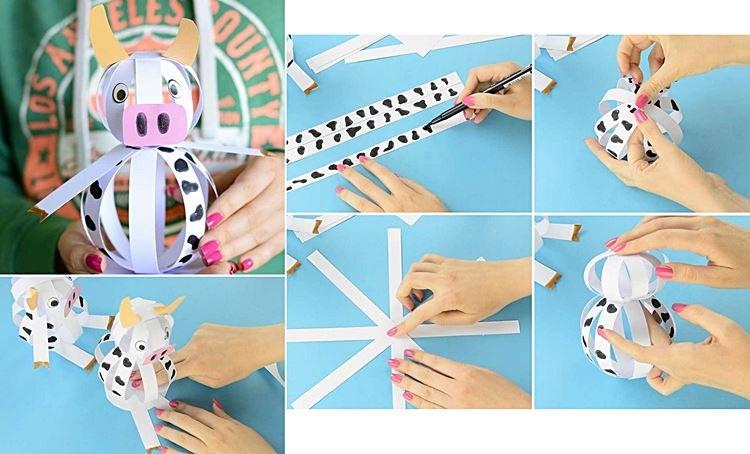 Бычок из бумажных лент