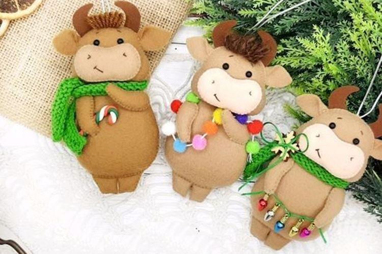 Бычок из фетра своими руками - фото и идеи