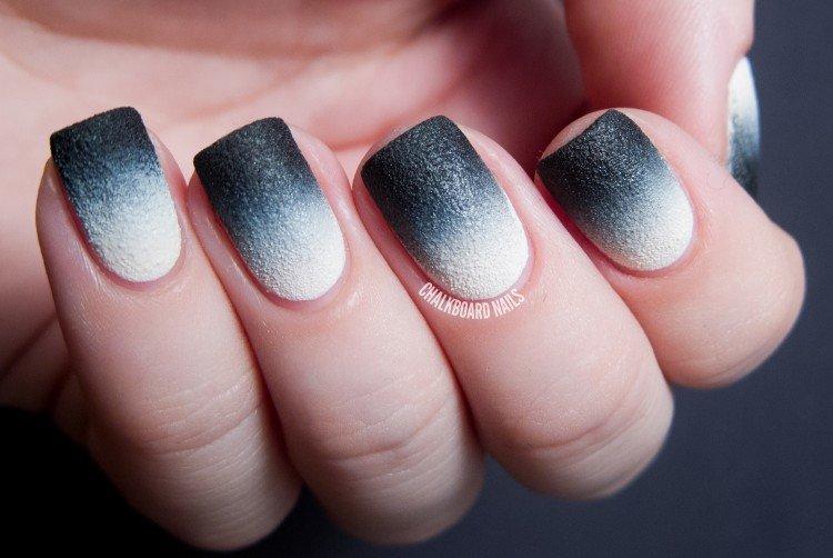 Градиент - Черно-белый маникюр