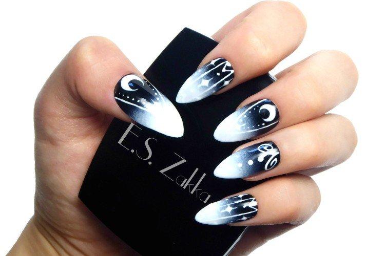 Градиент - Черно-белый маникюр