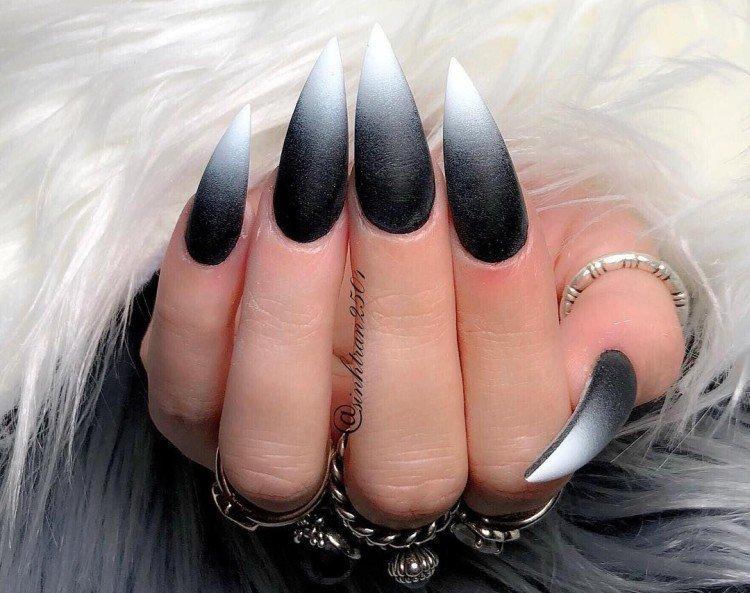 Градиент - Черно-белый маникюр