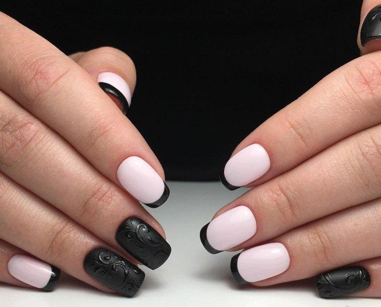 Френч - Черно-белый маникюр