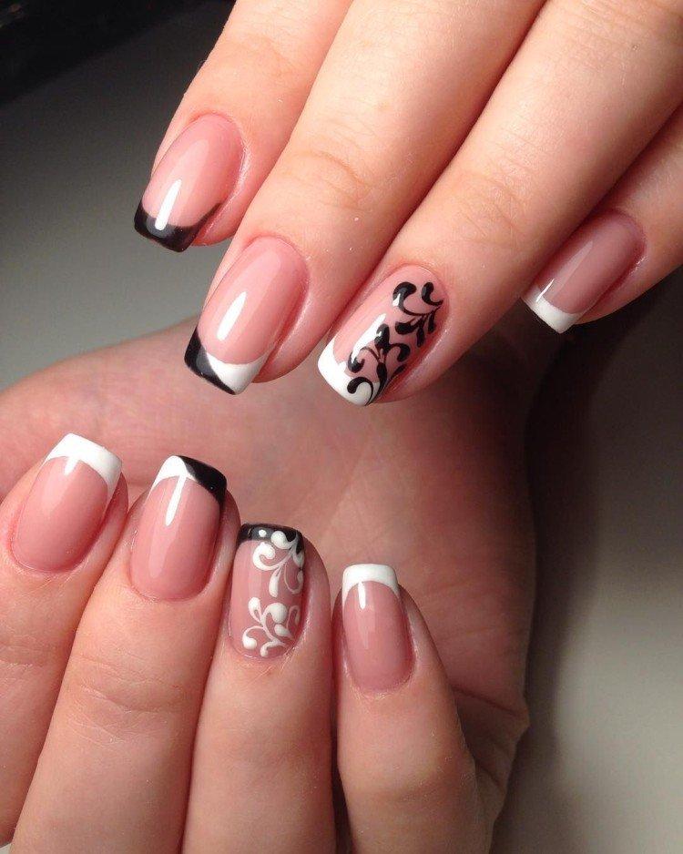 Френч - Черно-белый маникюр