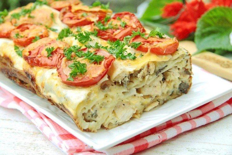 Заливной пирог в лаваше с куриным фаршем - Что приготовить из куриного фарша