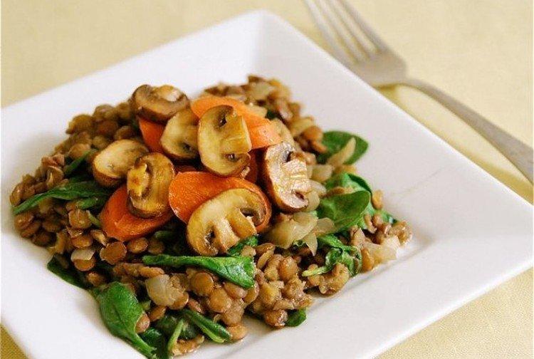 Чечевица с шампиньонами - Что приготовить из шампиньонов рецепты