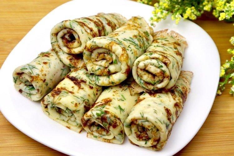 Творожные блины с зеленью - Что приготовить ребенку на ужин