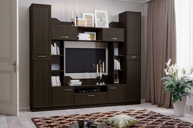 Цвет венге в гостиной - дизайн фото