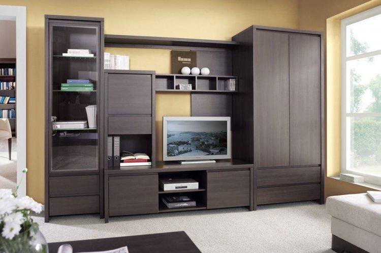 Цвет венге в гостиной - дизайн фото