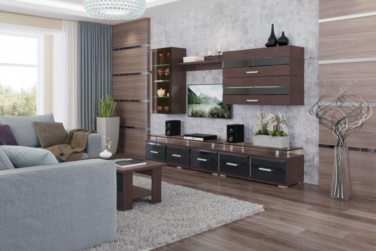 Цвет венге в гостиной - дизайн фото