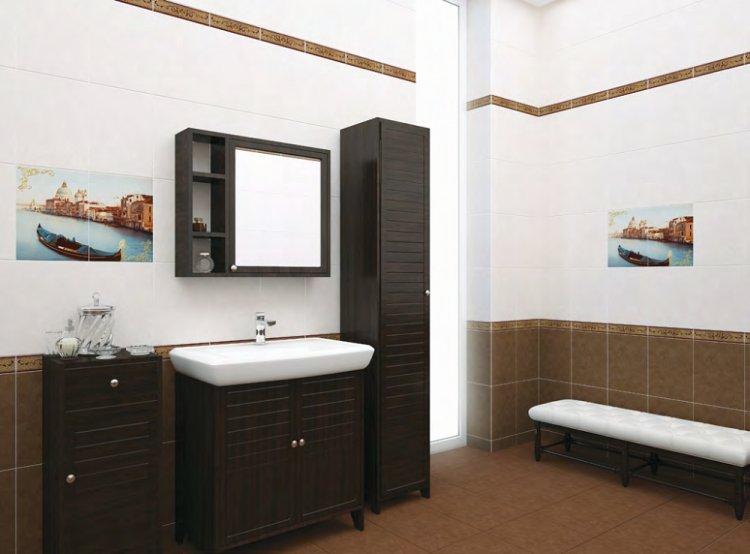 Цвет венге в ванной - дизайн фото
