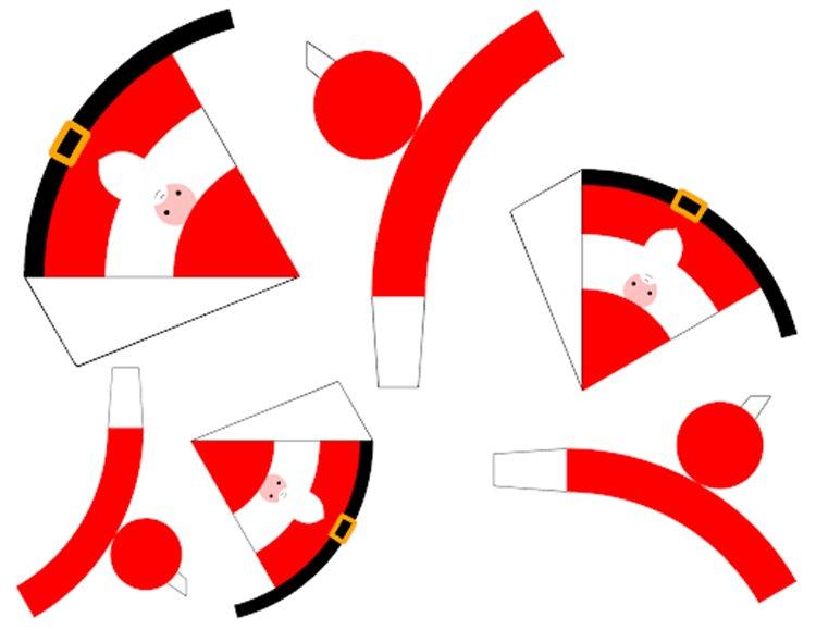 Дед Мороз - простая фигурка из бумаги своими руками