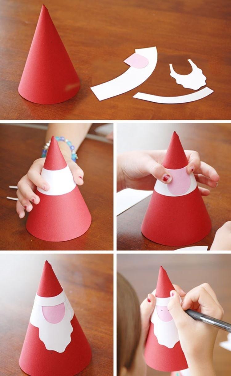 Дед Мороз из бумаги своими руками за 5 минут