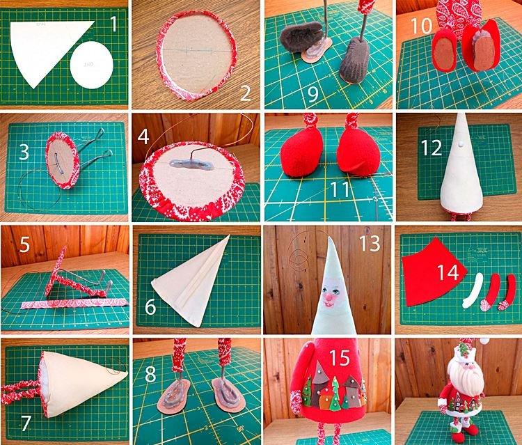 Дед Мороз на ножках своими руками