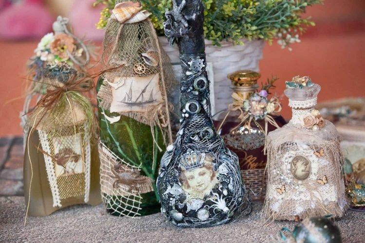 Декор бутылок своими руками - фото и идеи