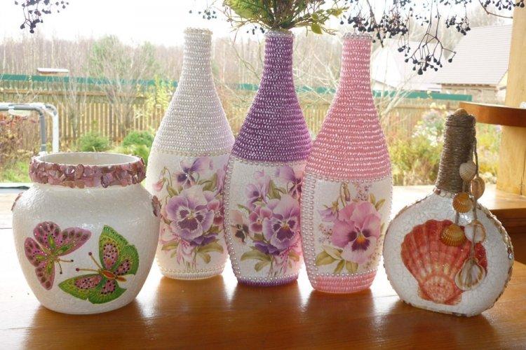 Декор бутылок своими руками - фото и идеи