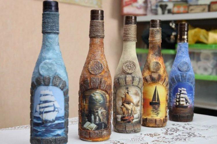 Декор бутылок своими руками - фото и идеи