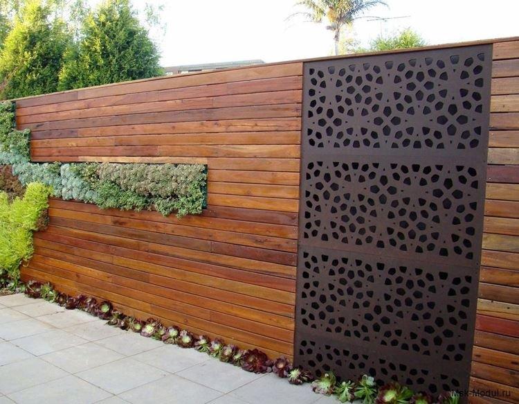 Комбинированный забор - Деревянные заборы фото и идеи