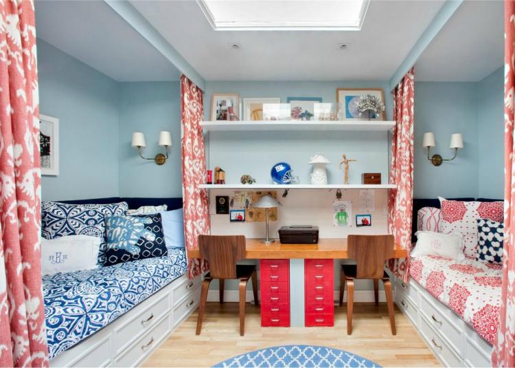 Занавески - Зонирование детской комнаты для разнополых детей