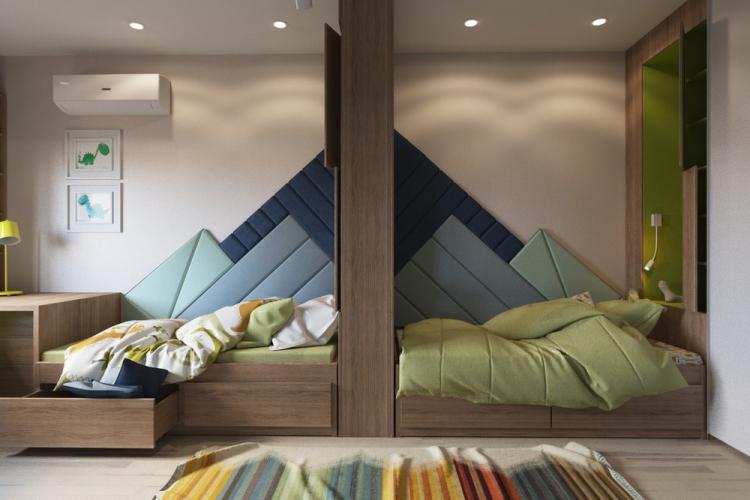 Детская комната для двух мальчиков - дизайн интерьера