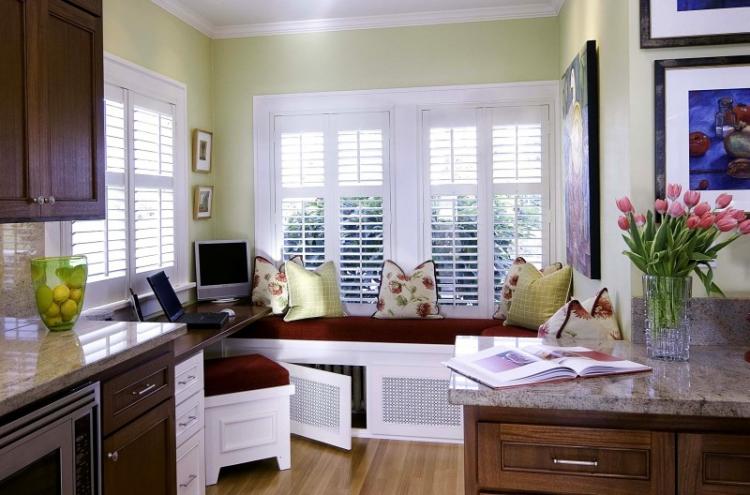 Диваны-подоконники - Прямые диваны для кухни