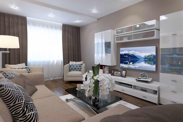 Дизайн гостиной 16 кв.м. - фото реальных интерьеров