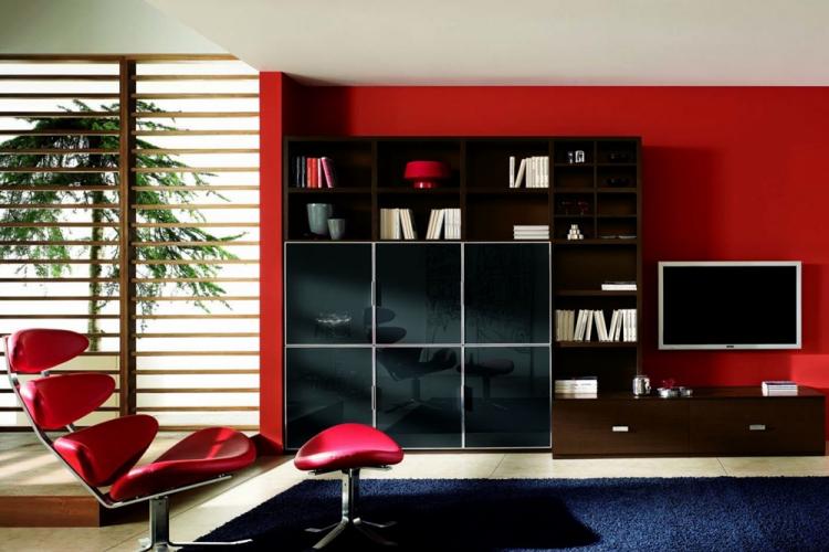 Красная гостиная 18 кв.м. - Дизайн интерьера