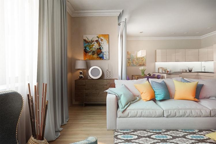 Дизайн гостиной 18 кв.м. - фото реальных интерьеров