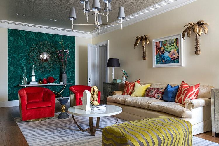 Гостиная в стиле фьюжн - Дизайн интерьера 2019